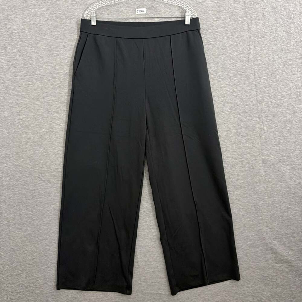 Eileen Fisher Womens Large Gray Tencel Stretch Wide Leg Ankle Dress Pants
